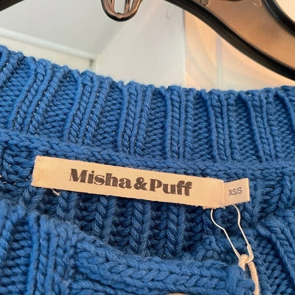 NWT Misha & Puff Fisherman Cardigan in Cousteau Blue - Picture 3 of 7
